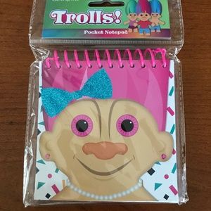 Trolls Pocket Notebook Pink Hair Blue Ribbon Girl